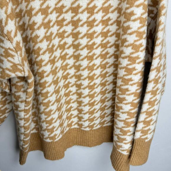 Ava & Viv White & Tan Houndstooth Soft Stretch Cotton Tight Knit Sweater Sz 4X - Picture 3 of 9